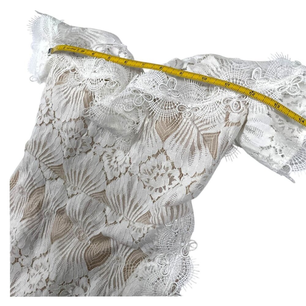 NWT Selfie Leslie September Lace Mini Dress White SZ XS Bridal Shower Dress - Picture 8 of 11